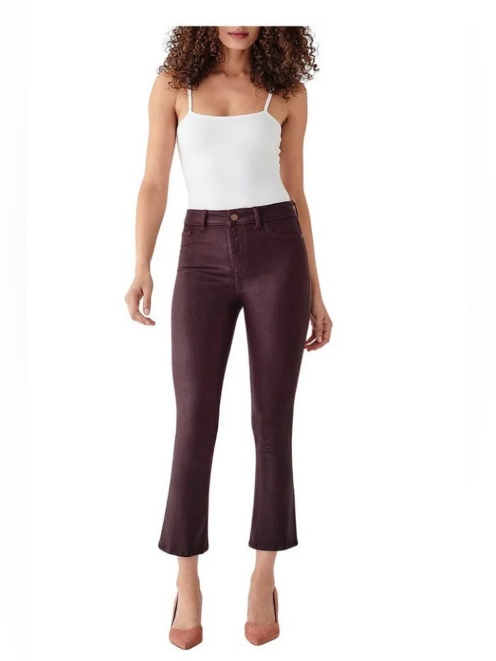 DL1961 Sequoia Women's Bridget High Rise Boot Cut Cropped Jeans Raw Hem US 26